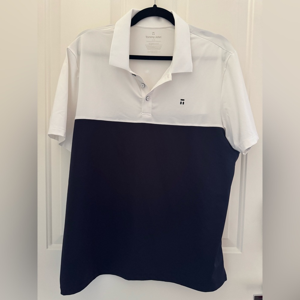 Tommy John Black and White Polo Shirt Modern Style for Men